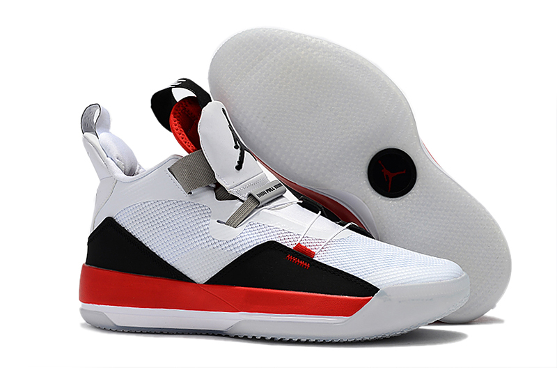 New Air Jordan 33 White Black Red Shoes - Click Image to Close